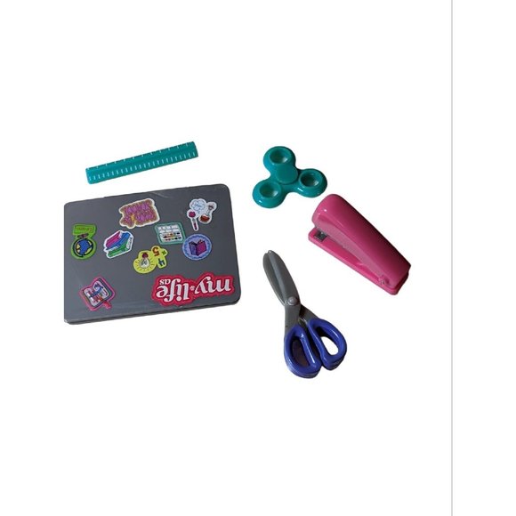 My Life As Doll School Accessories Ruler, Scissors, Fidget Spinner, Stapler, LOT - Picture 1 of 1